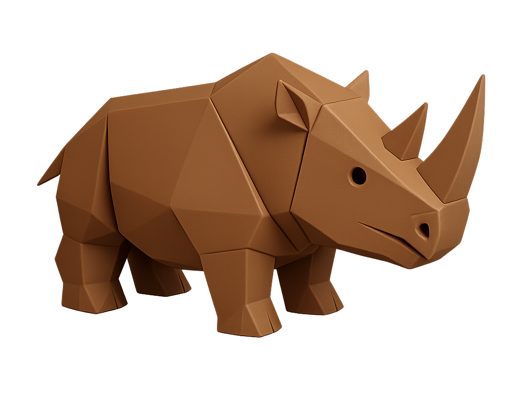 Rhinoceros  realistic version origami