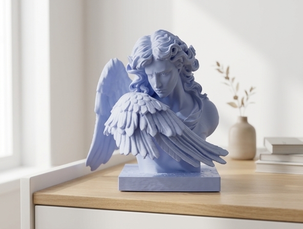 Sad Angel Bust - Classical Winged Figure