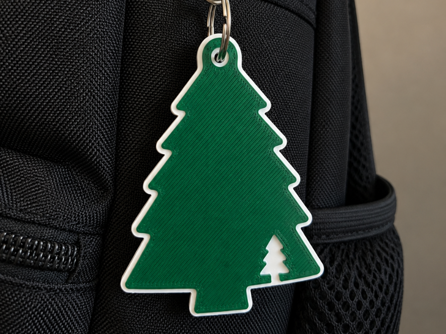 Simple Christmas Tree Keychain