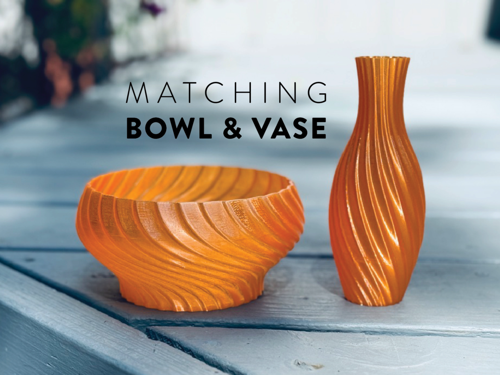 Bowl and Vase Set - Swirl Pattern