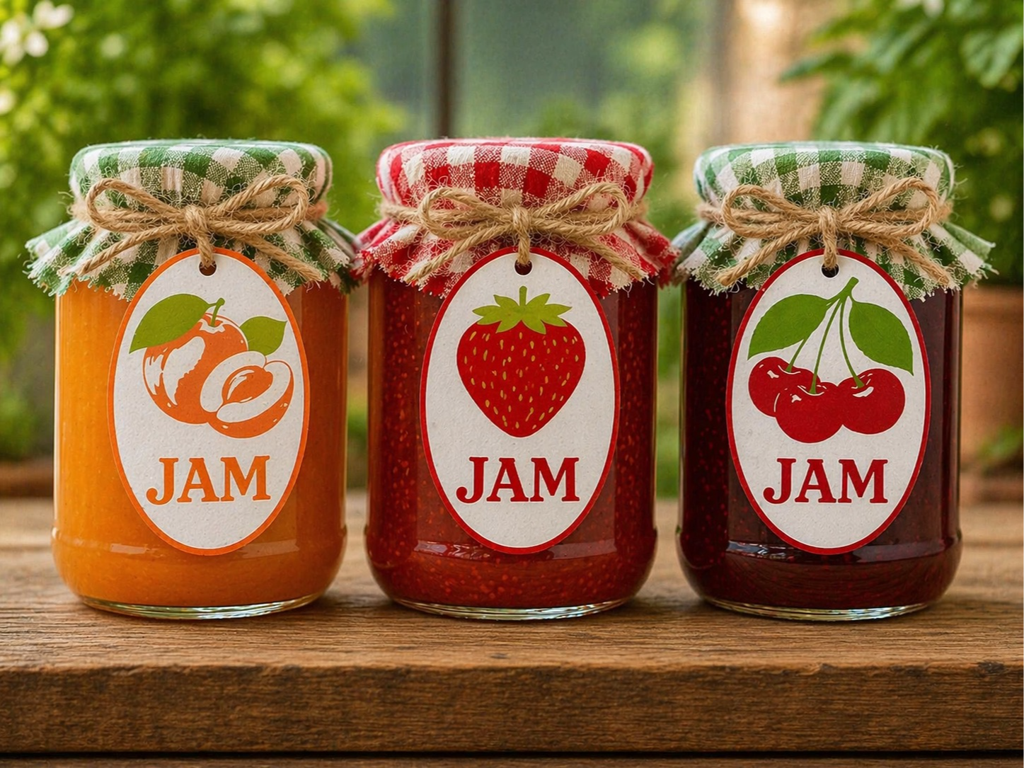 Jam jar tags - Cheries Jam