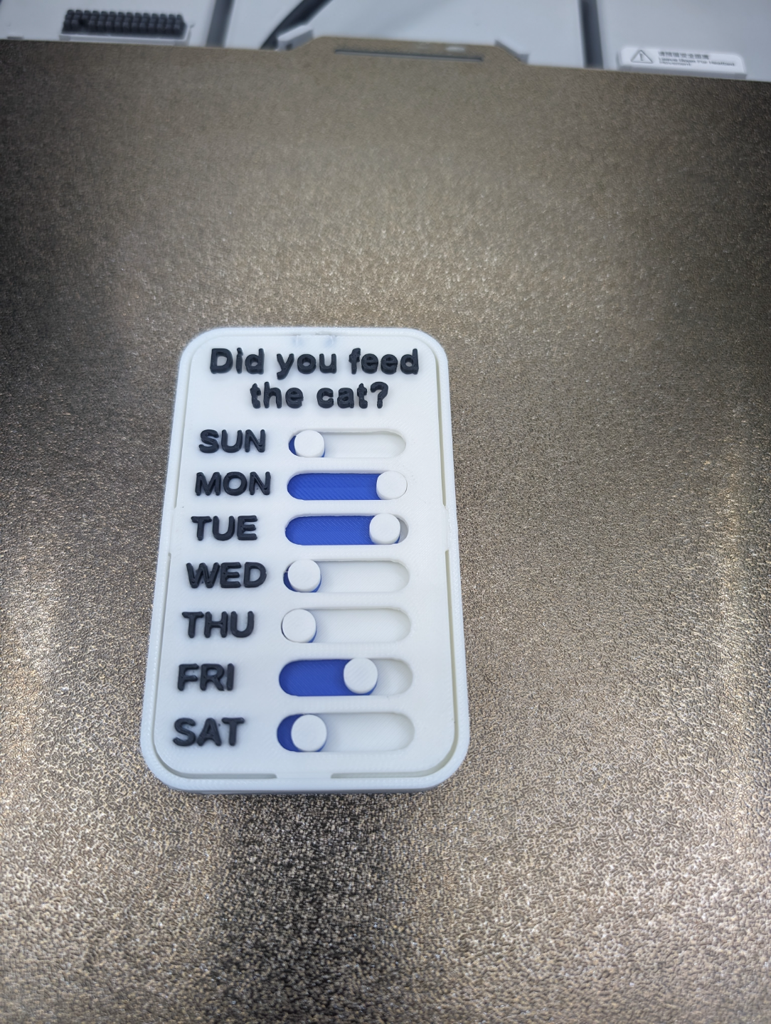 Blank weekly reminder