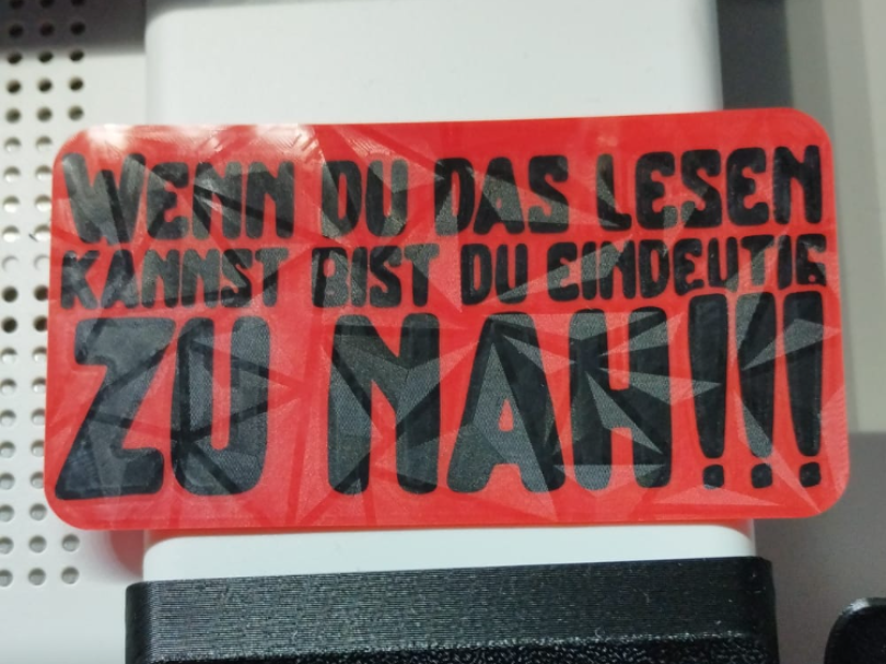 Wenn du das lesen kannst, bist du zu nah dran
