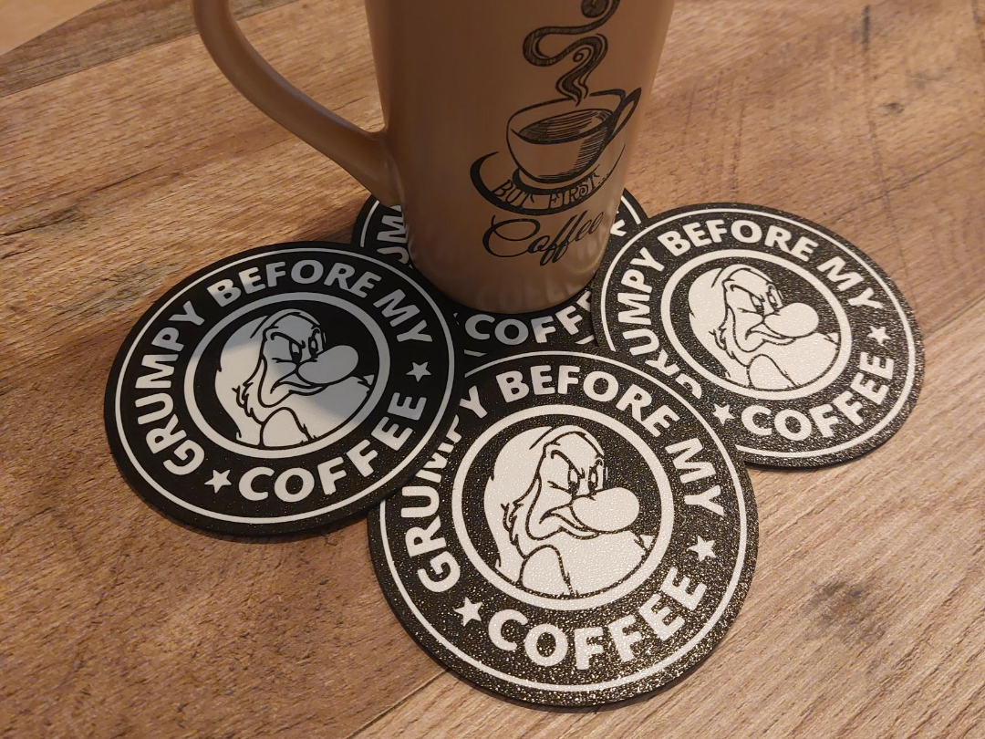 Grumpy Before My Coffee – Coffee Coaster