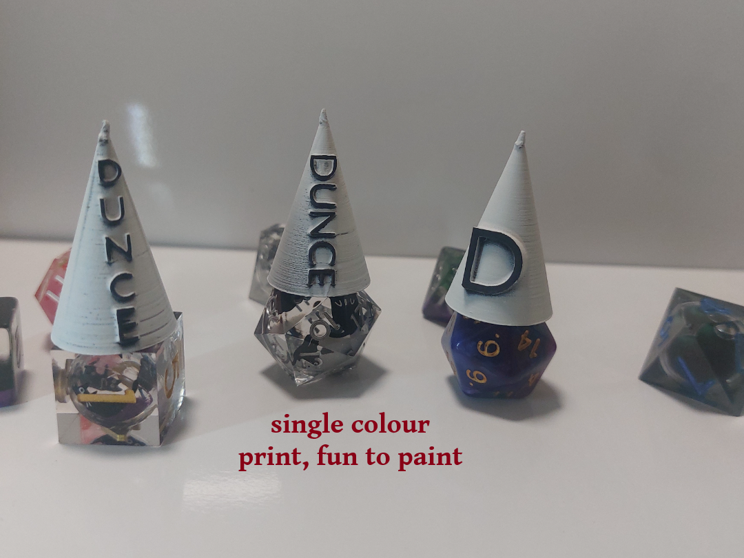 Dice Dunce Hats - D&D Pathfinder 40k Dice Jail