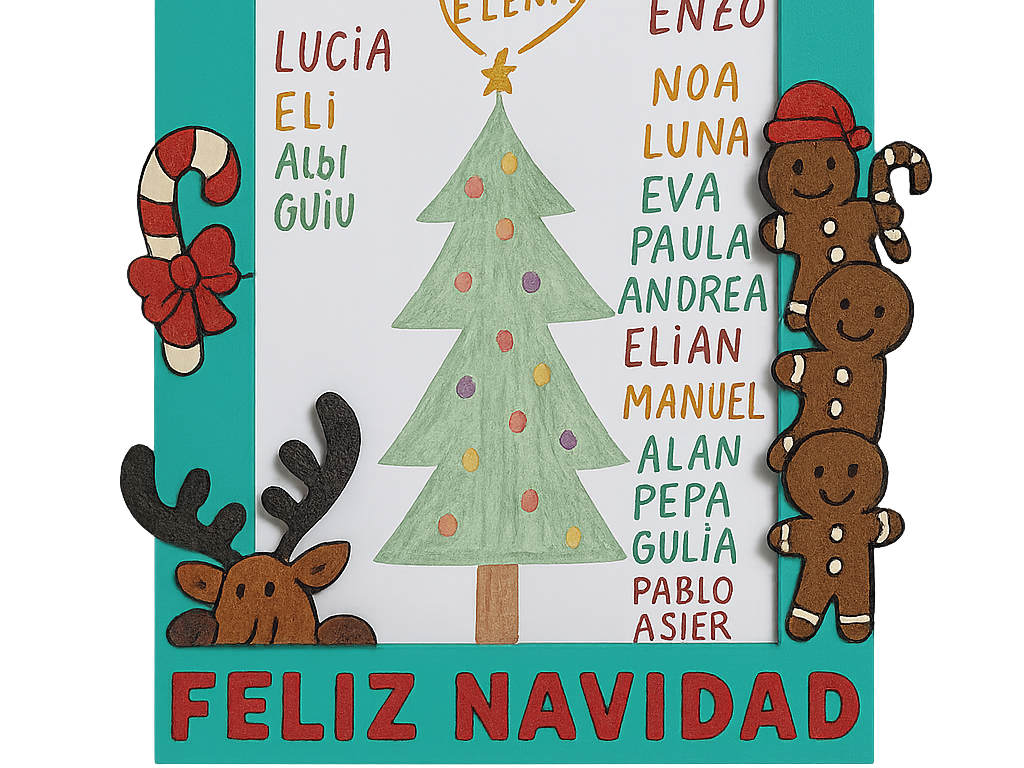 Marco de Fotos 3D Estilo de Navidad