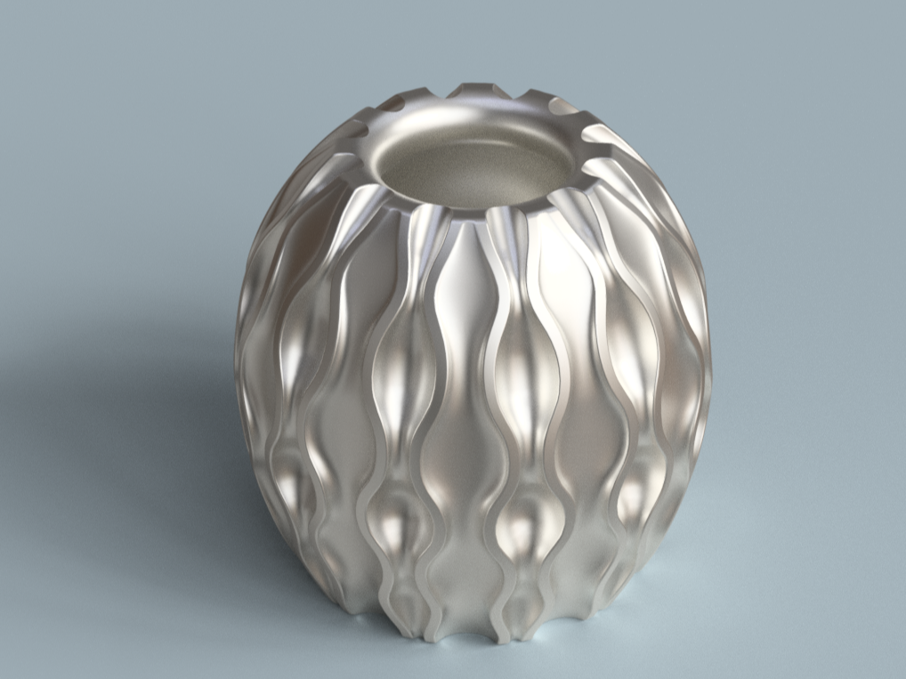 Vaso com padrão de ondas