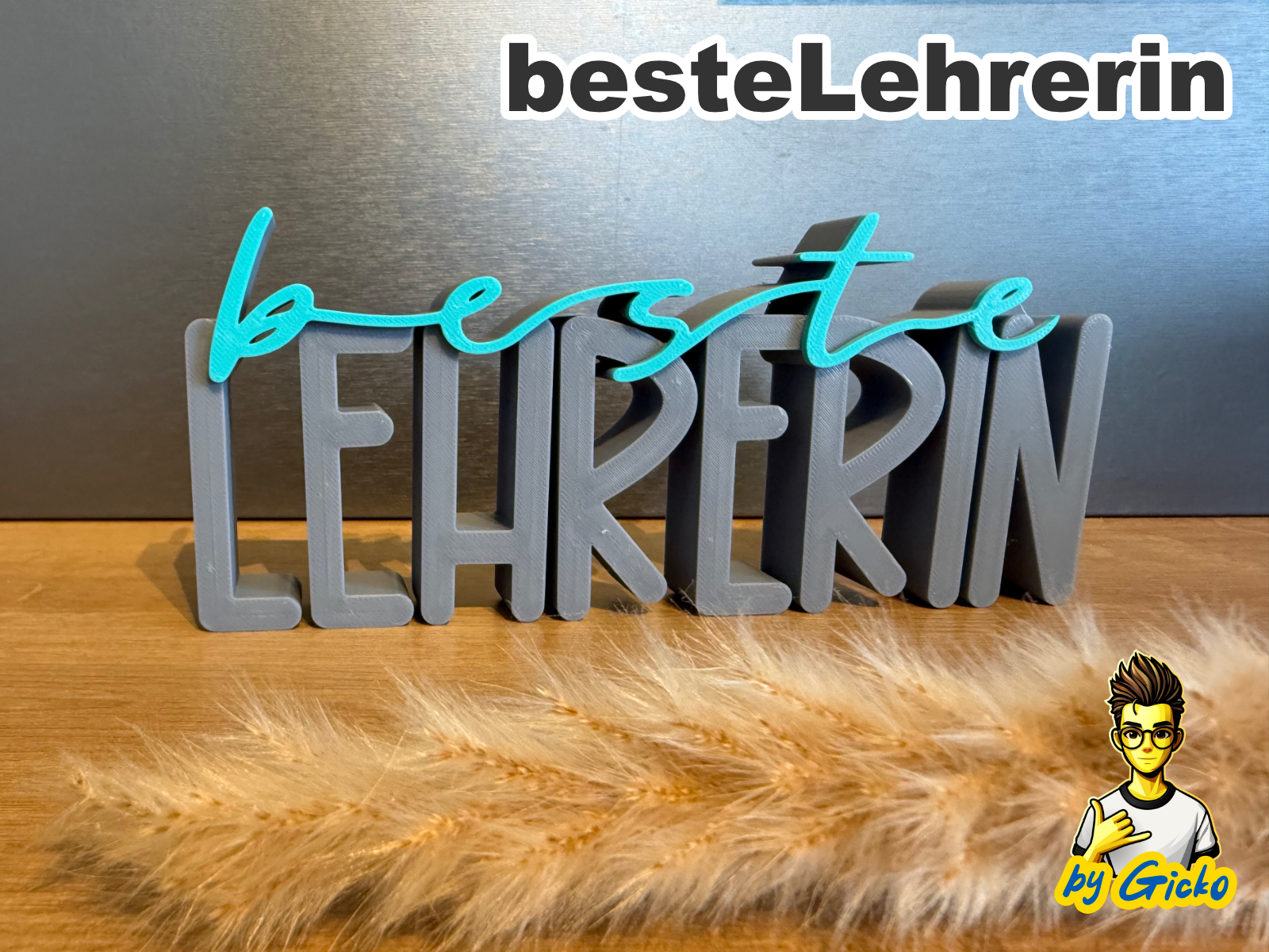 Dekorativer Schriftzug „Beste Lehrerin“