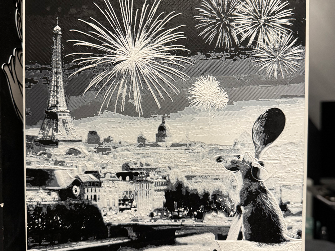 Ratatouille Hueforge B&W Wallart