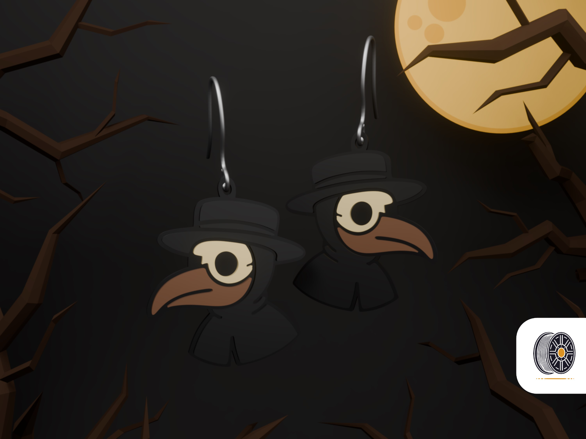 PLague Doctor Earrings | Halloween Earring Series