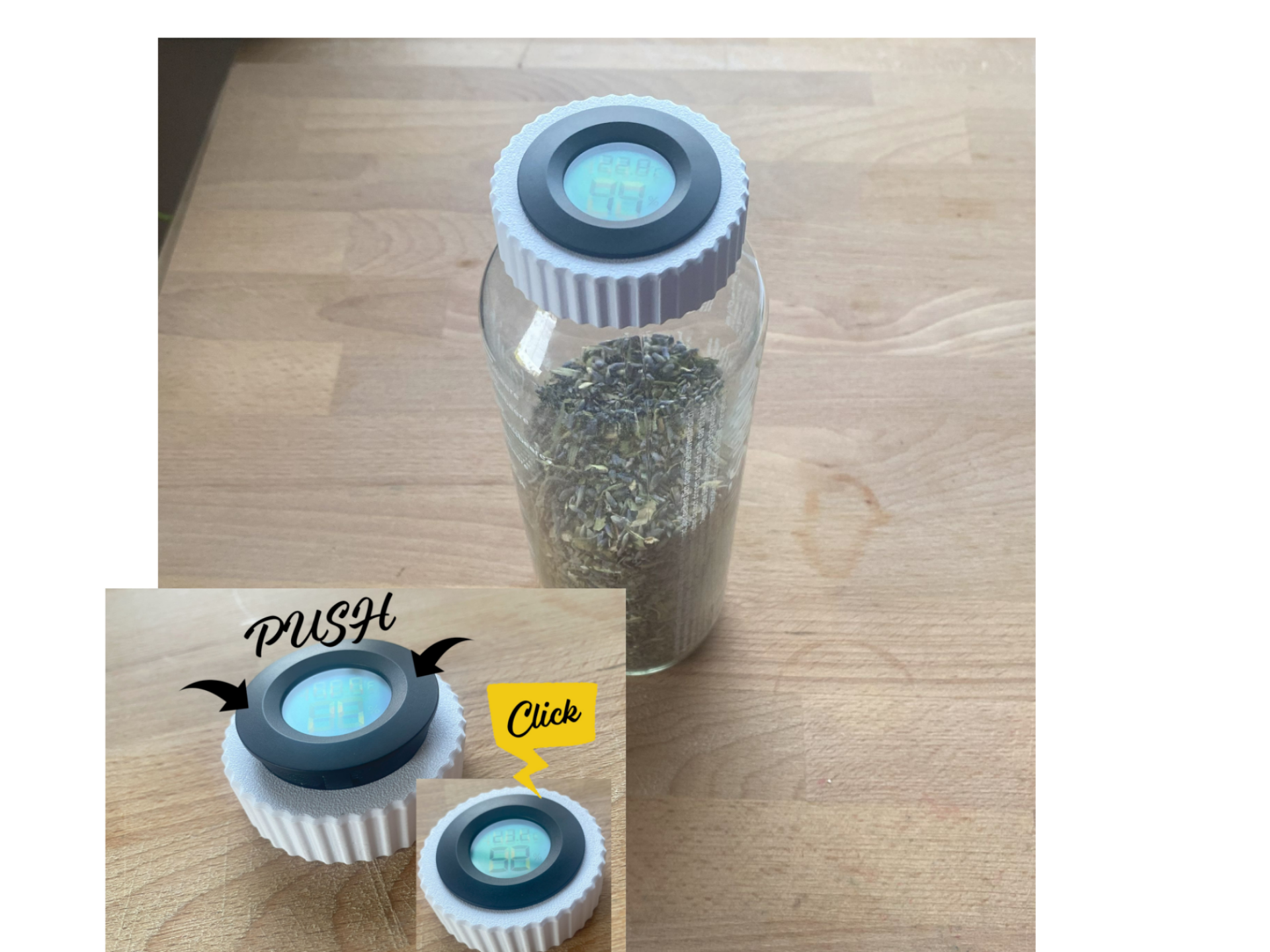 True Fruits Bottle Cap with Hygrometer-herb drying