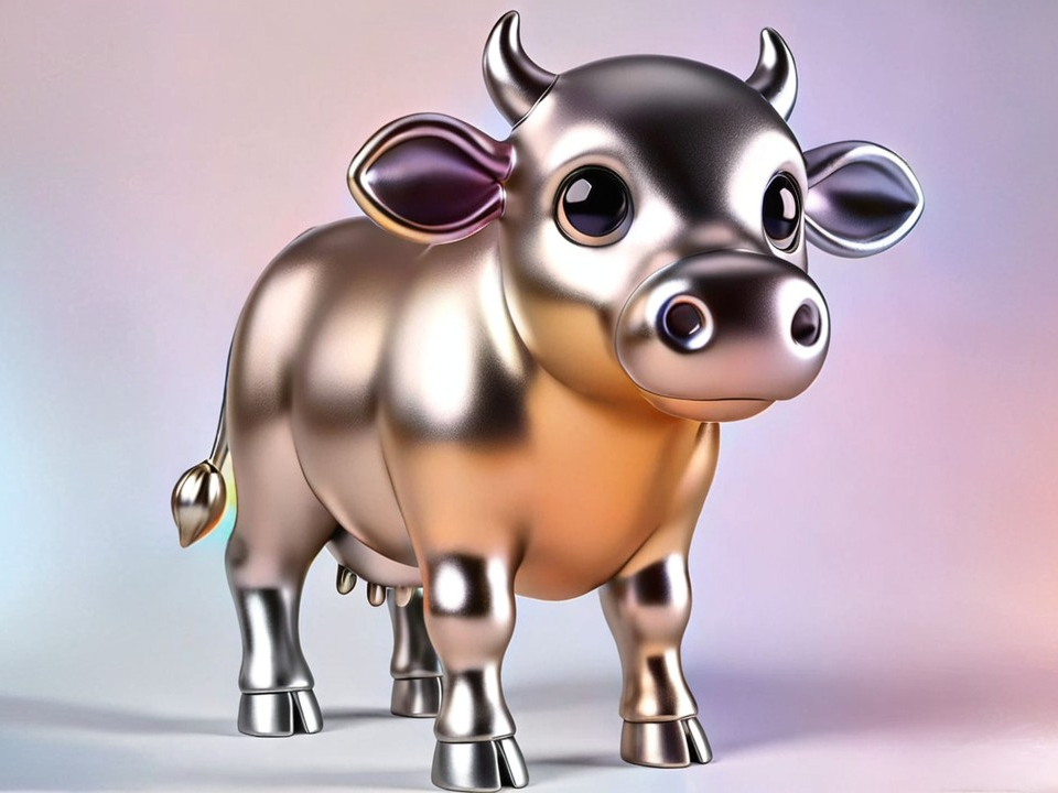 cow in the style of Pixar