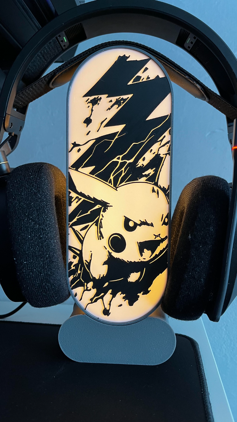 PIKATCHU FRONTPANEL - HEADPHONE STAND LIGHTBOX