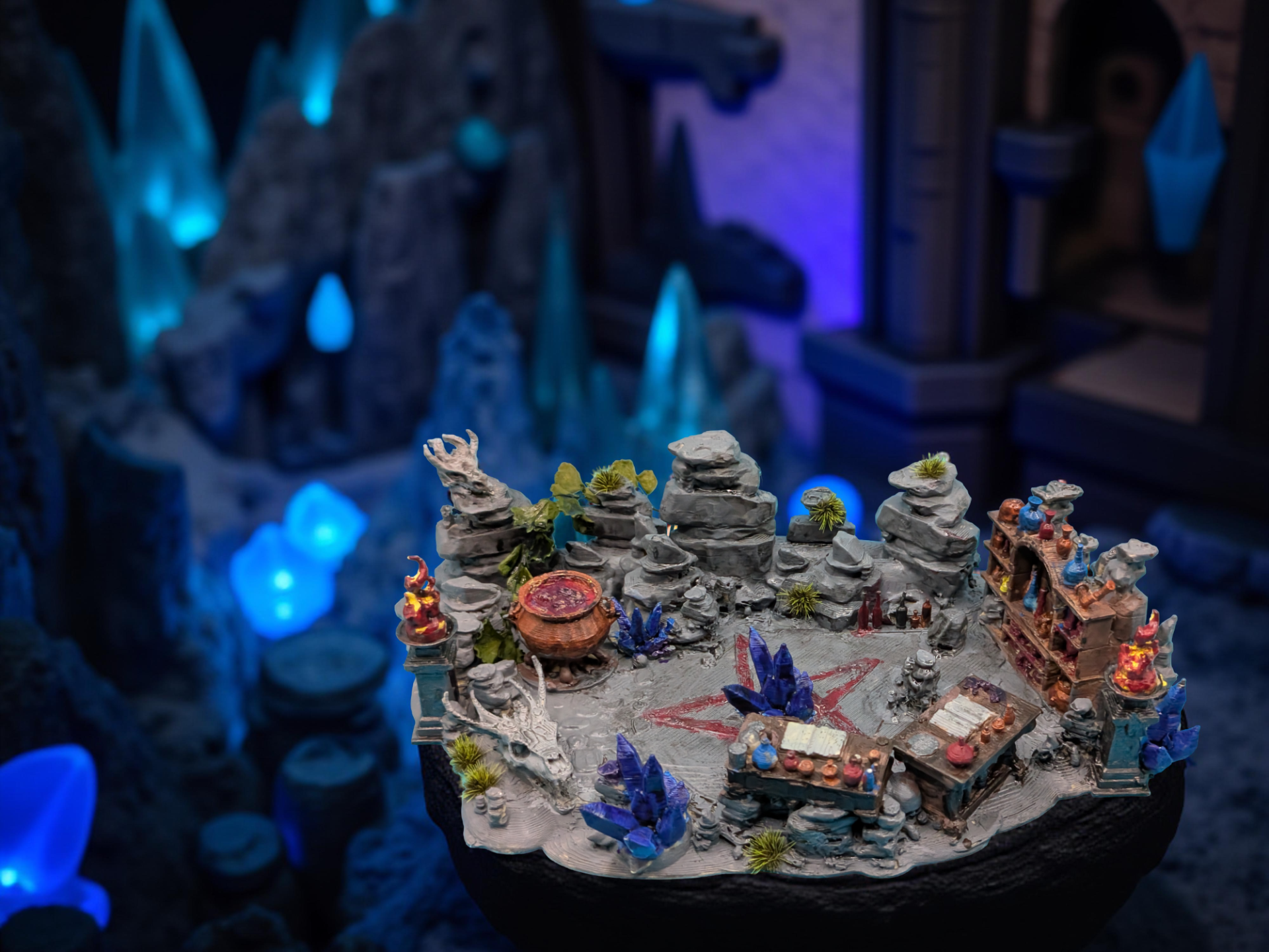 Alchemy laboratory in the cave Diorama