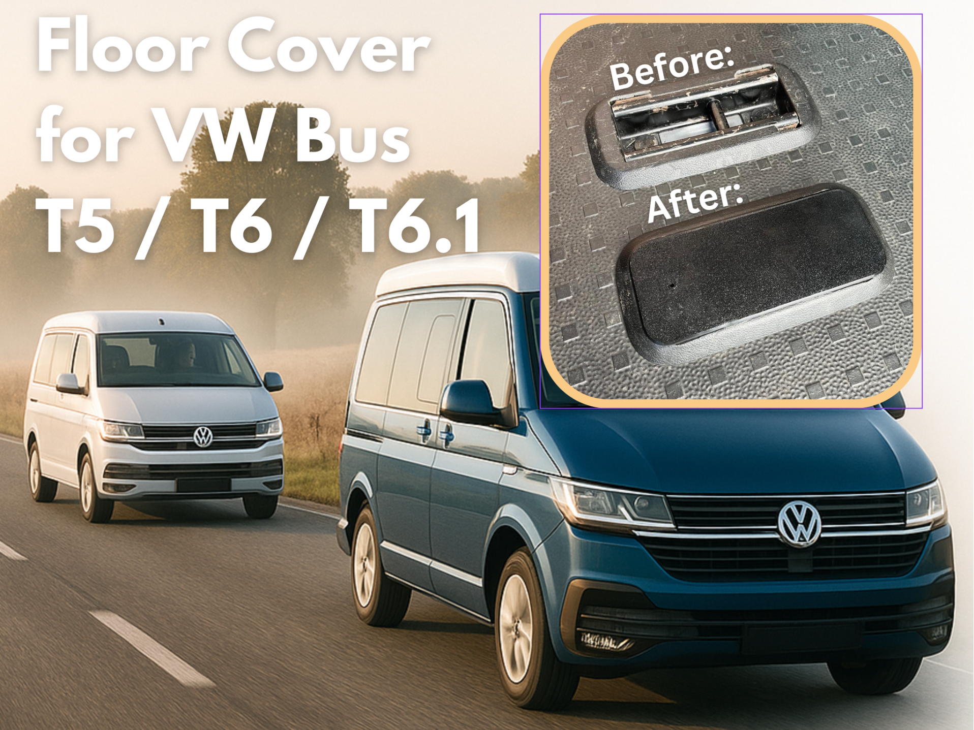“Oops-Proof” Floor Cover for VW Bus T5 / T6 / T6.1