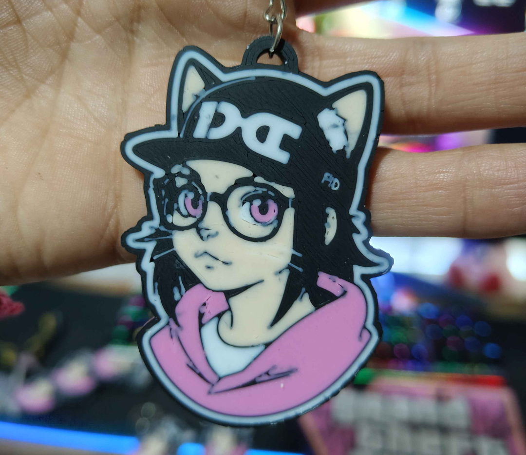 cat girl keychain
