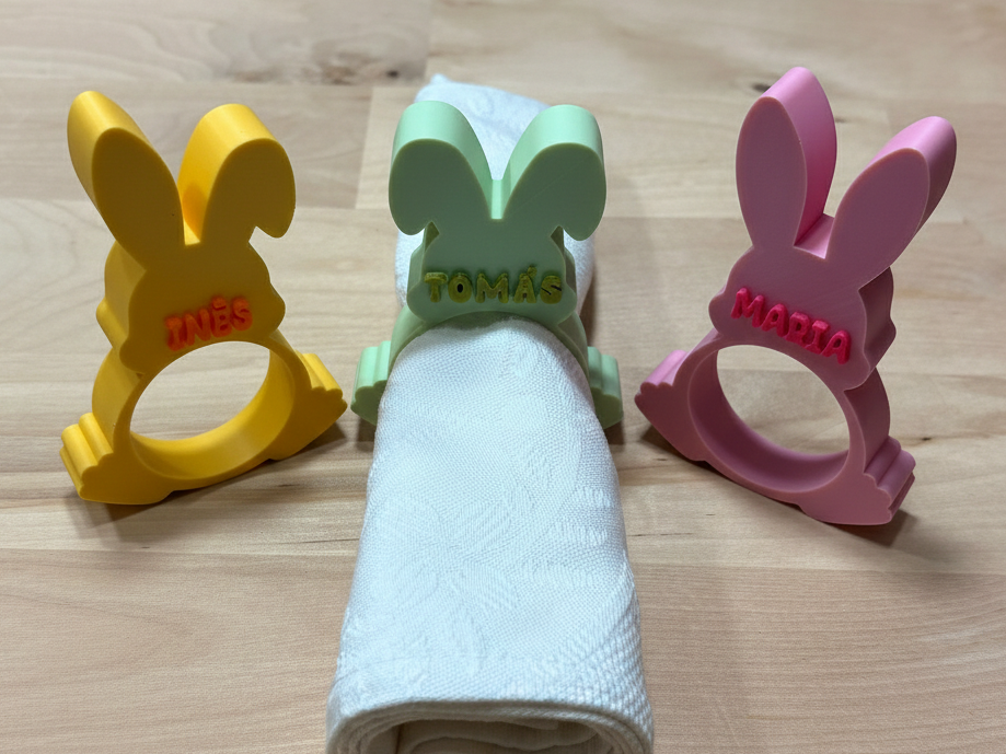 Argolas Guardanapos Coelhos Páscoa Personalizadas