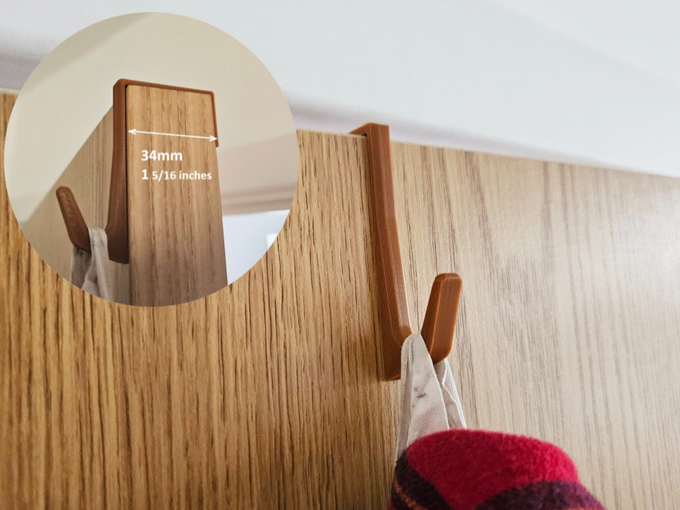 Door hook - for 34mm width door (1 5/16 in)
