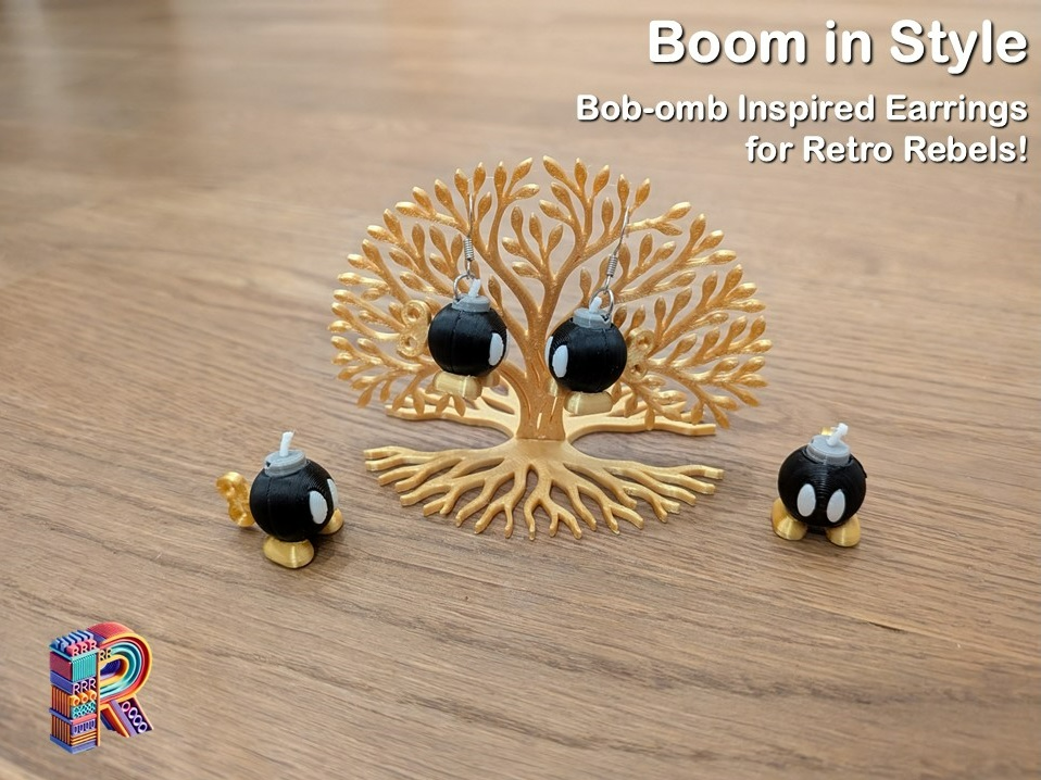 Bob-omb Inspired Earrings for Retro Rebels