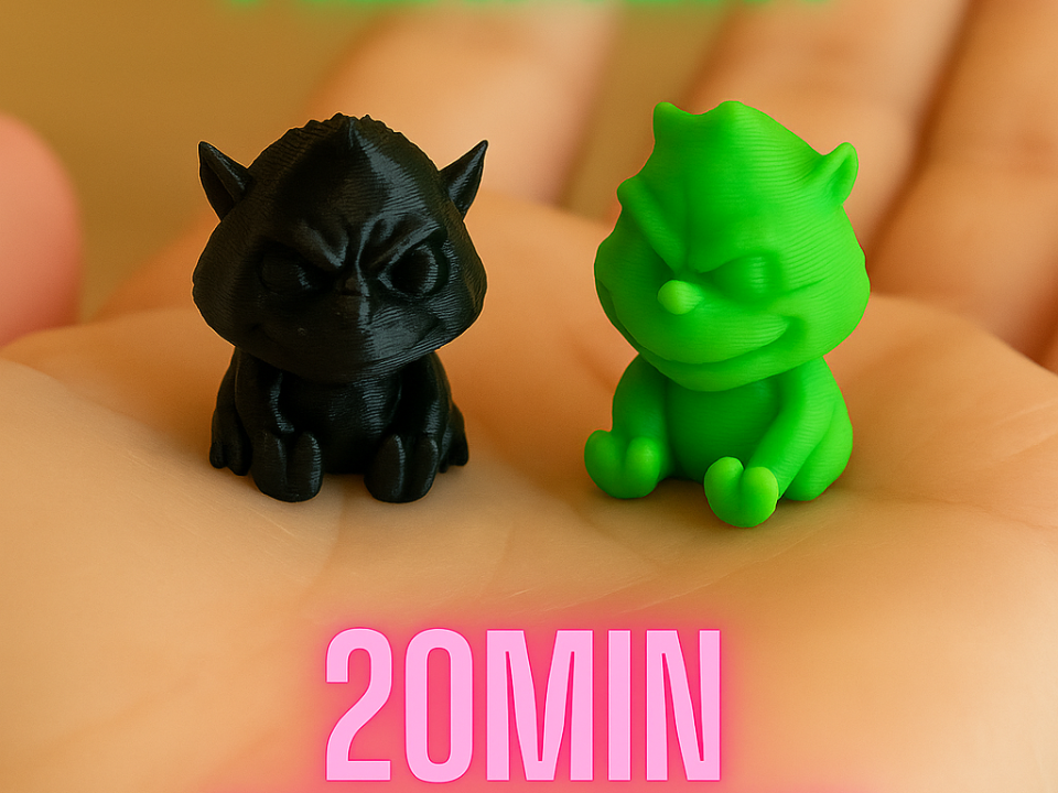 Mini Cute Grinch 3D Printed Christmas Figurine