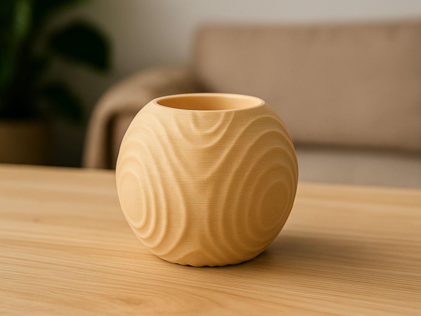 Organic Wave Vase – 3D Printed Modern Home Decor