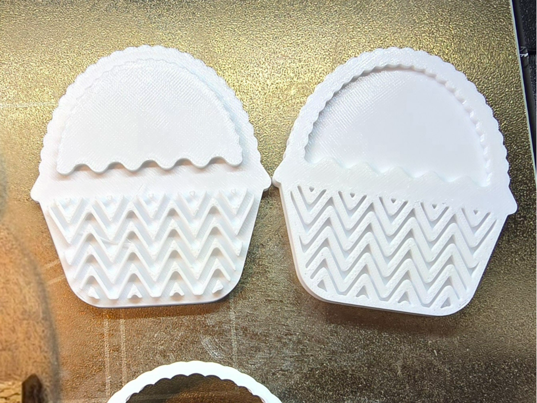 Easter basket cookie cutter emboss deboss