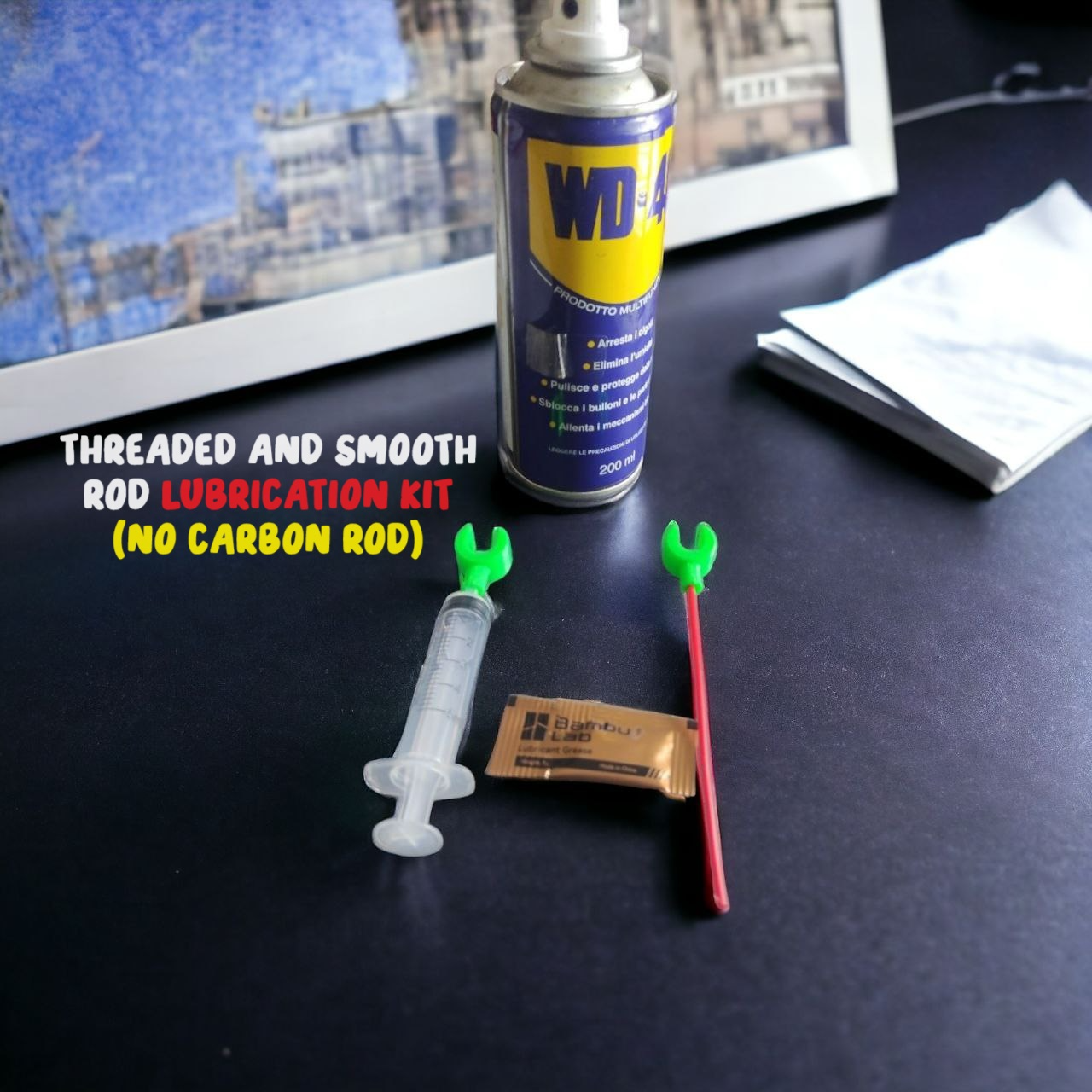 Threaded and smooth rod lubrication kit