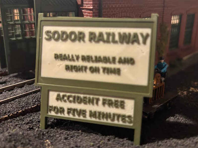 Ho Scale Sodor Railway sign 1:87