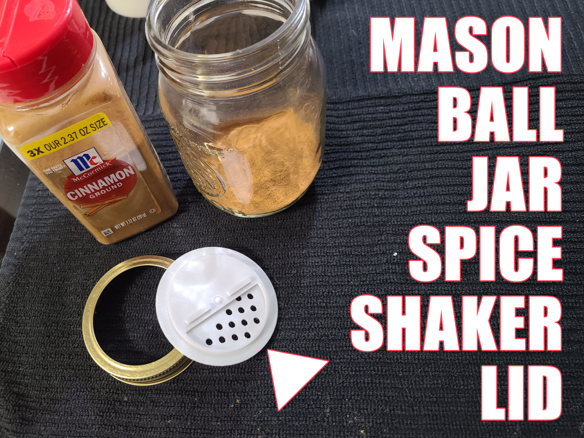 Shaker Lid for Small Mason or Ball spice jar