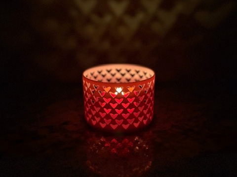 Heart Pattern Tea Light Holder