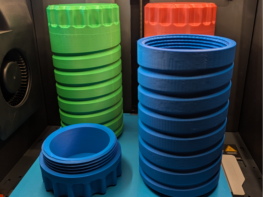 Large Threaded Cannister Tube Storage