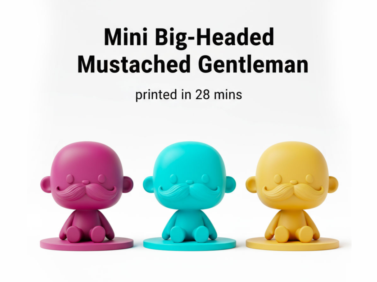 Mini Big-Headed Mustached Gentleman