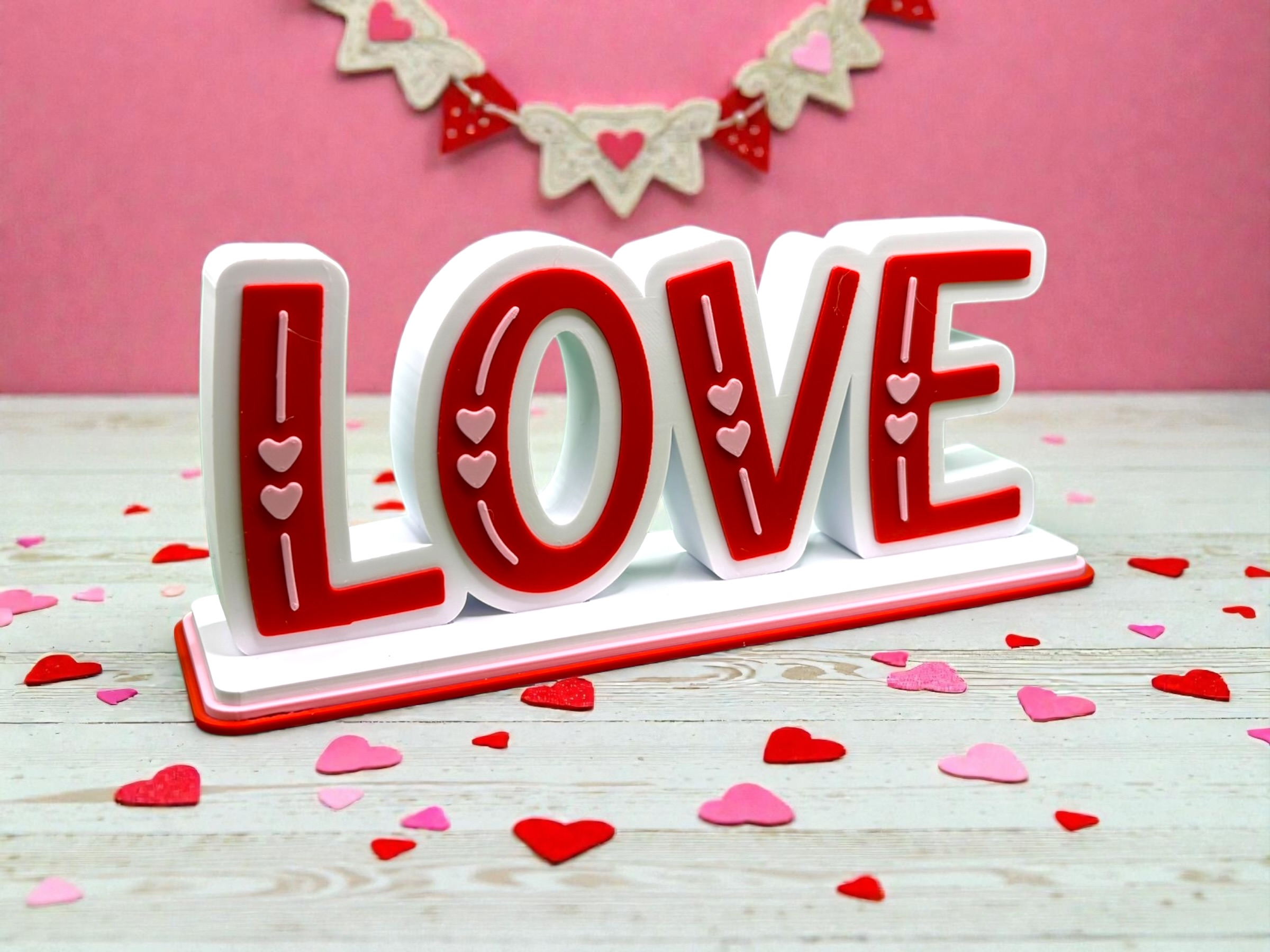 Heart LOVE Table Sign - No AMS required