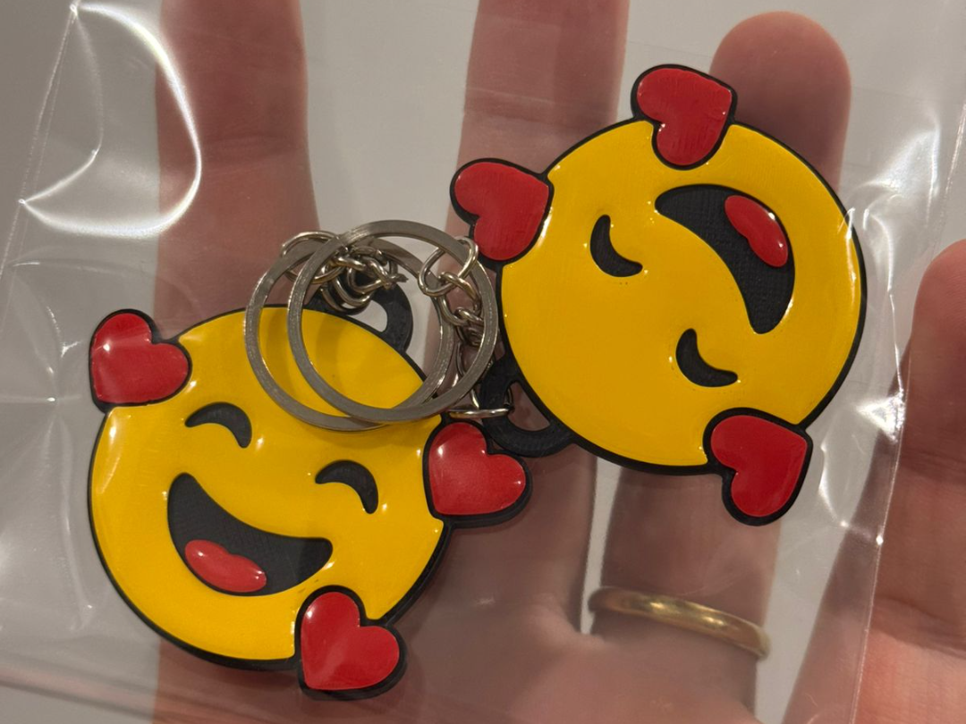 Smiling Face with Hearts Emoji Keychain