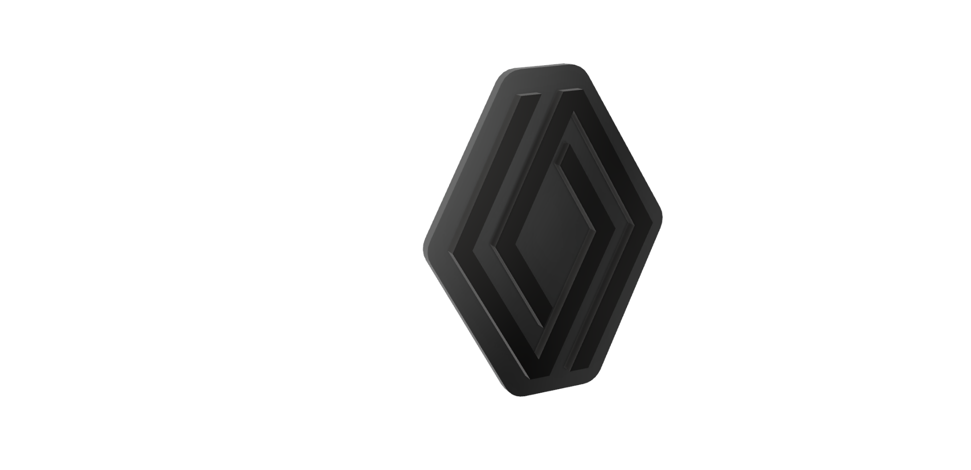 Renault Logo 72x6mm / Dual Color / Silver & Black