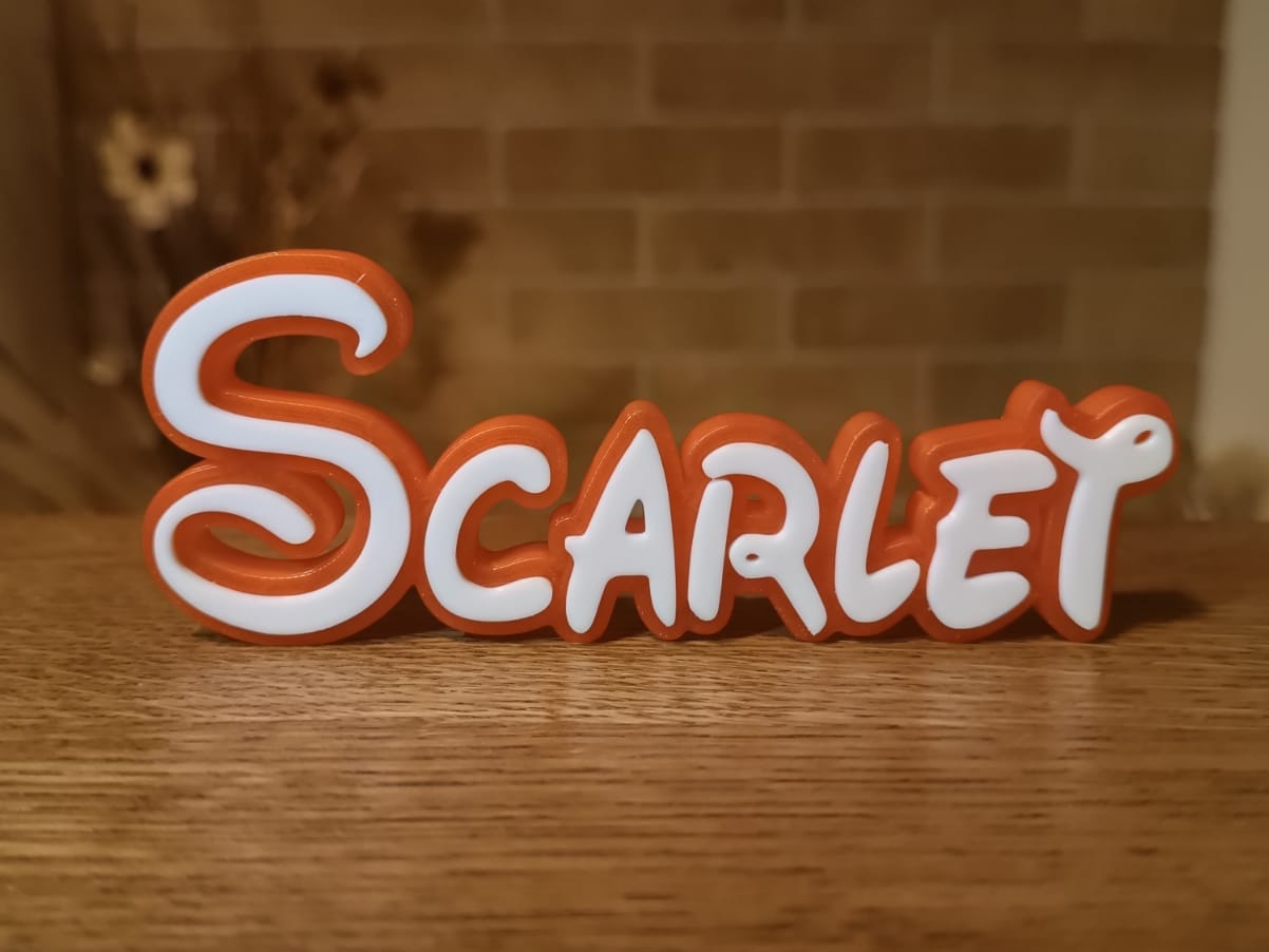 Disney Name Sign Scarlet Kid Room Wall Decor Tag