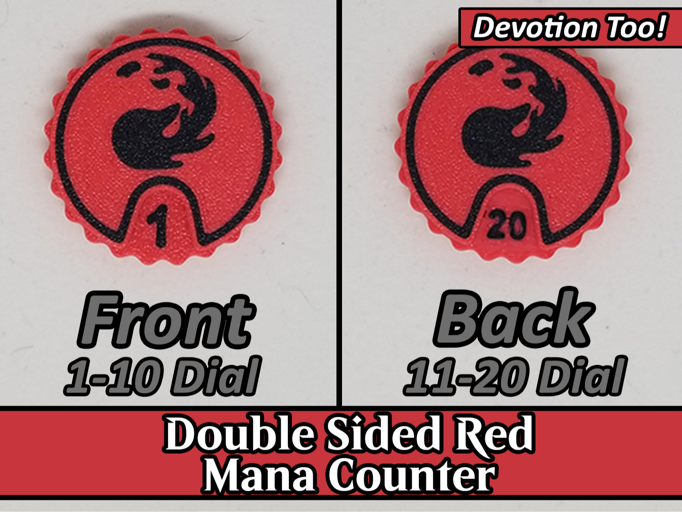 MTG Red Mana / Devotion Counter Double Sided