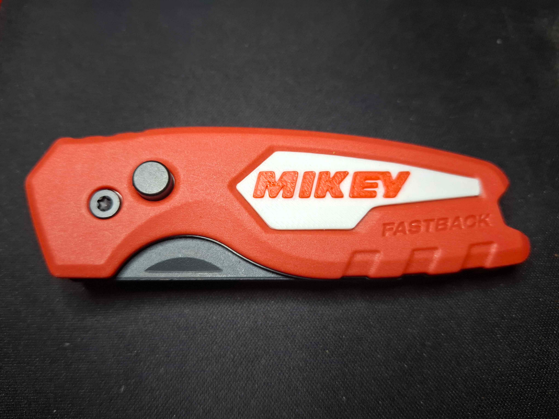 Milwaukee FASTBACK inset nameplate.
