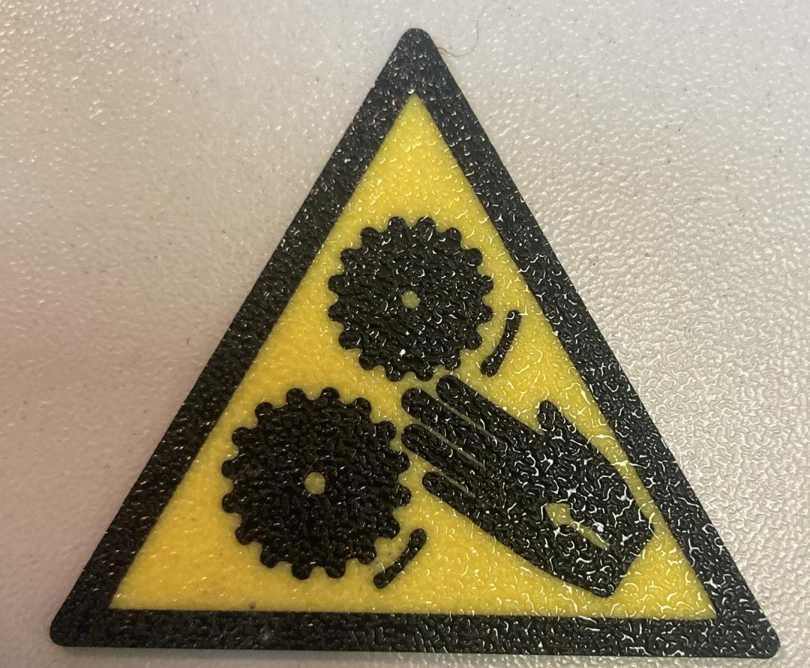 OHS SAFETY HAZARDS CAUTION MOVING PARTS GF046