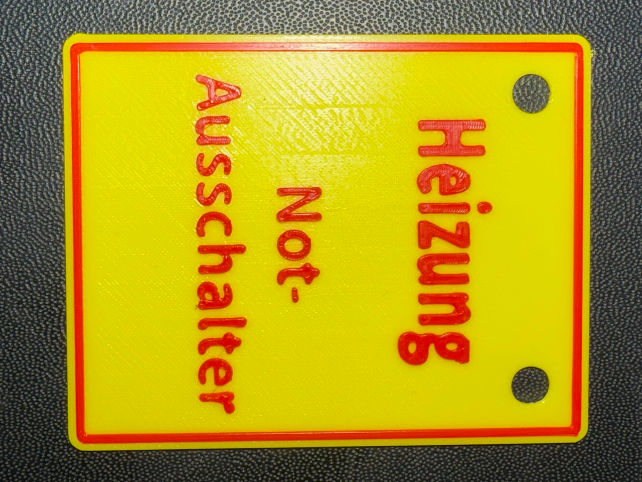Schild Heizung Not Ausschalter