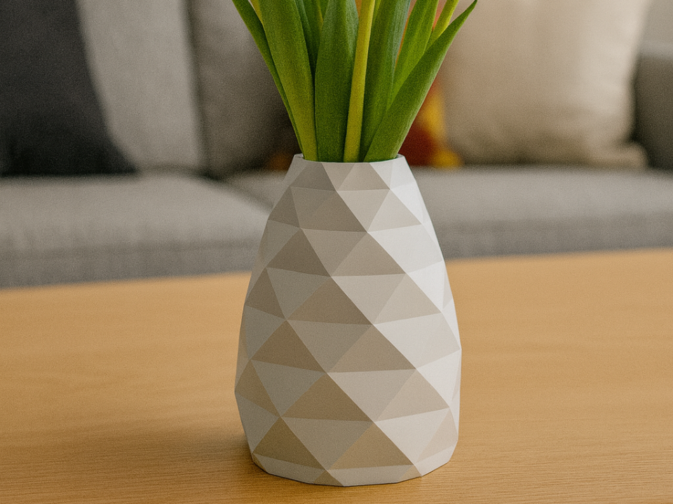 3D-Druck Vase – Geometrisches Facetten-Design