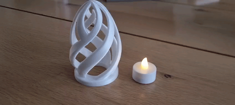 Easter egg sculptural shell led tealight holder