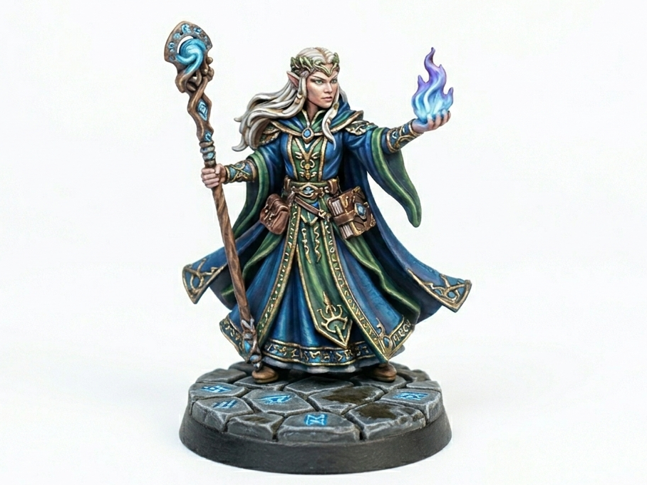Wizard Elf Female D&D Miniature (47mm)