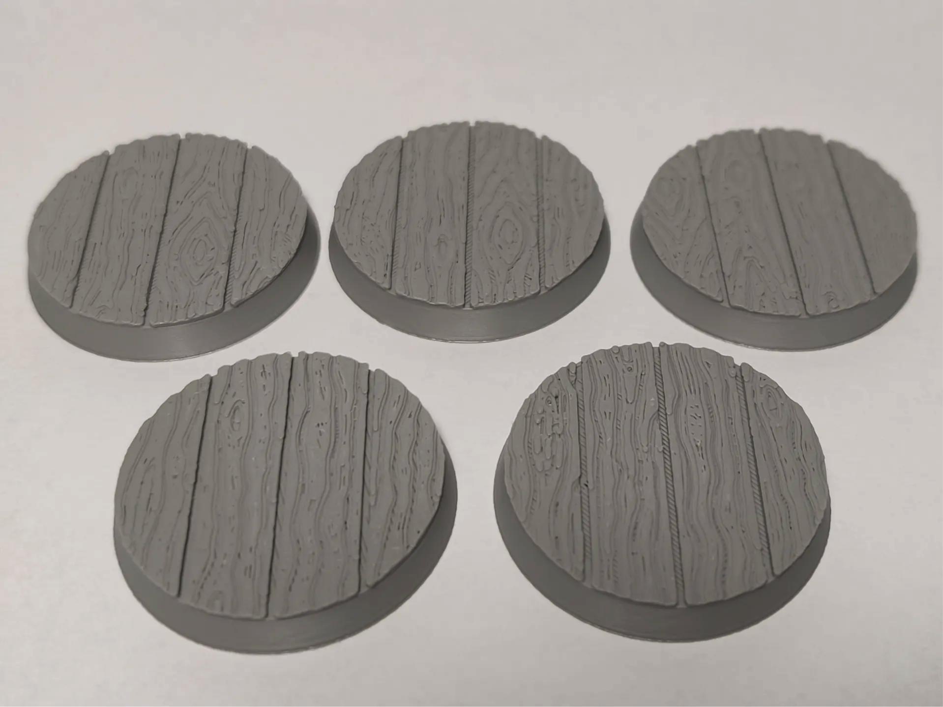 32mm Miniature Model Bases - Wood Floor- Pack 1