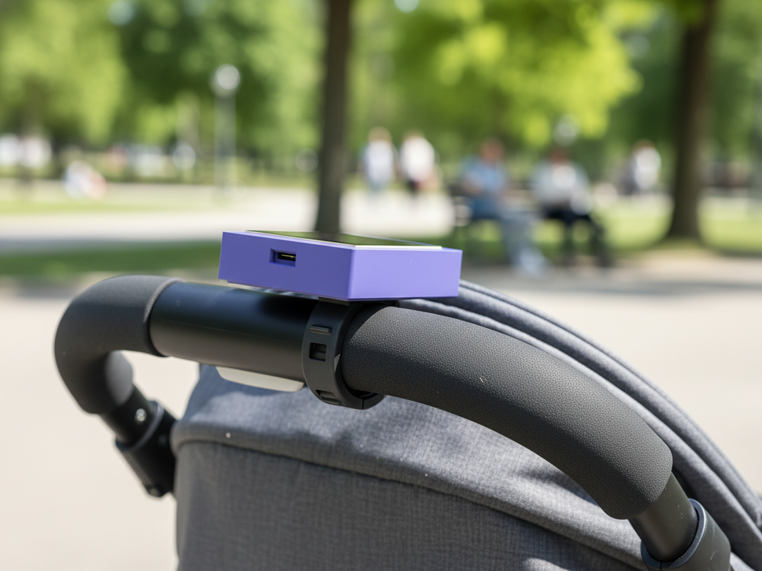Stroller kid temperature measure
