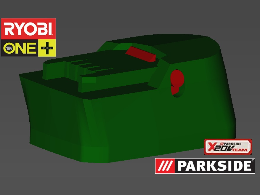 Ryobi One + battery to Parkside x20 Tools adapter