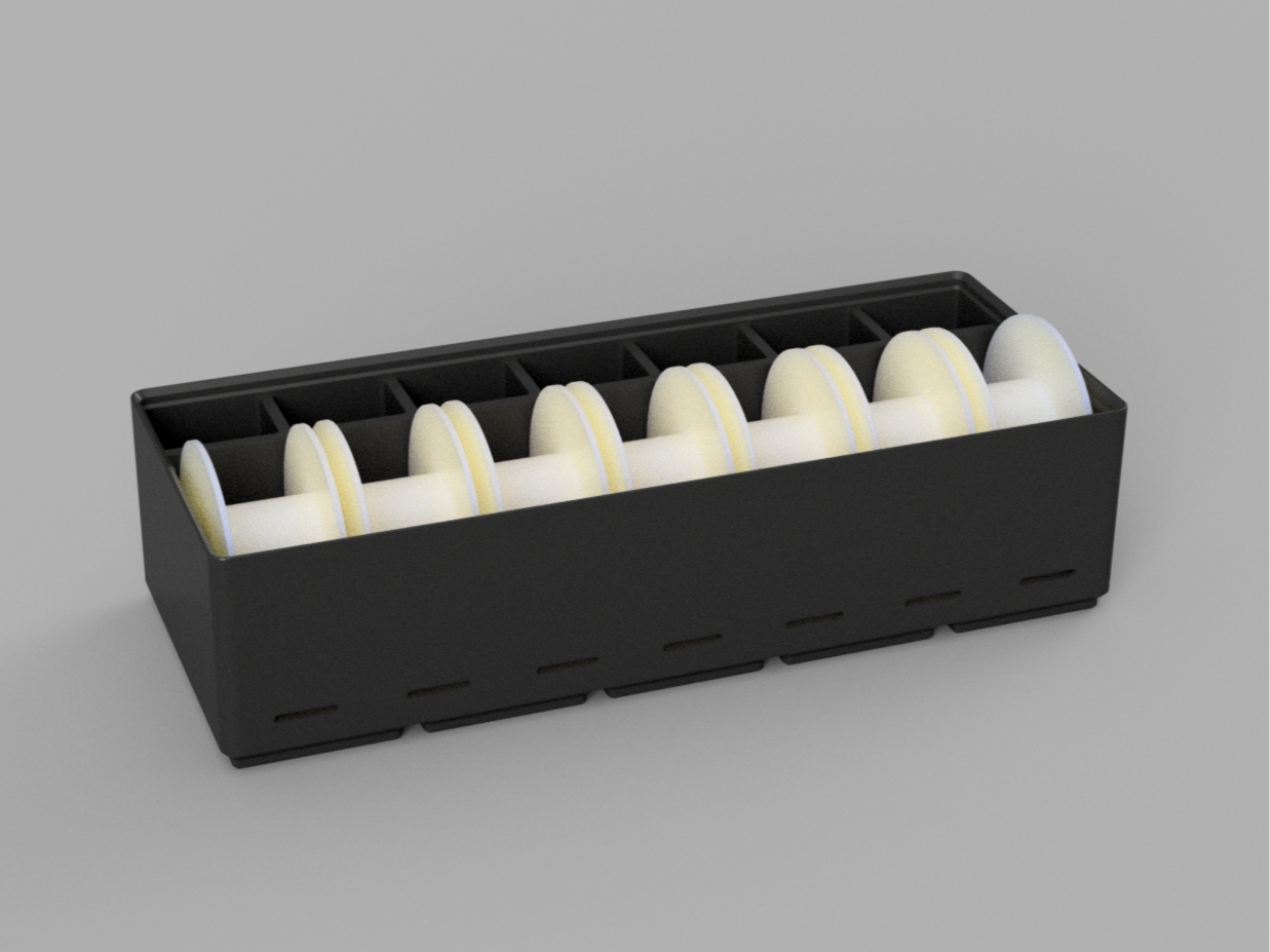 Wire Spool Tray + 7x Wire Spool Gridfinity