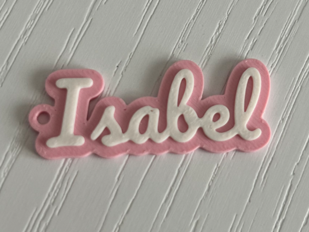 Isabel - 3d printed name keychain personalized