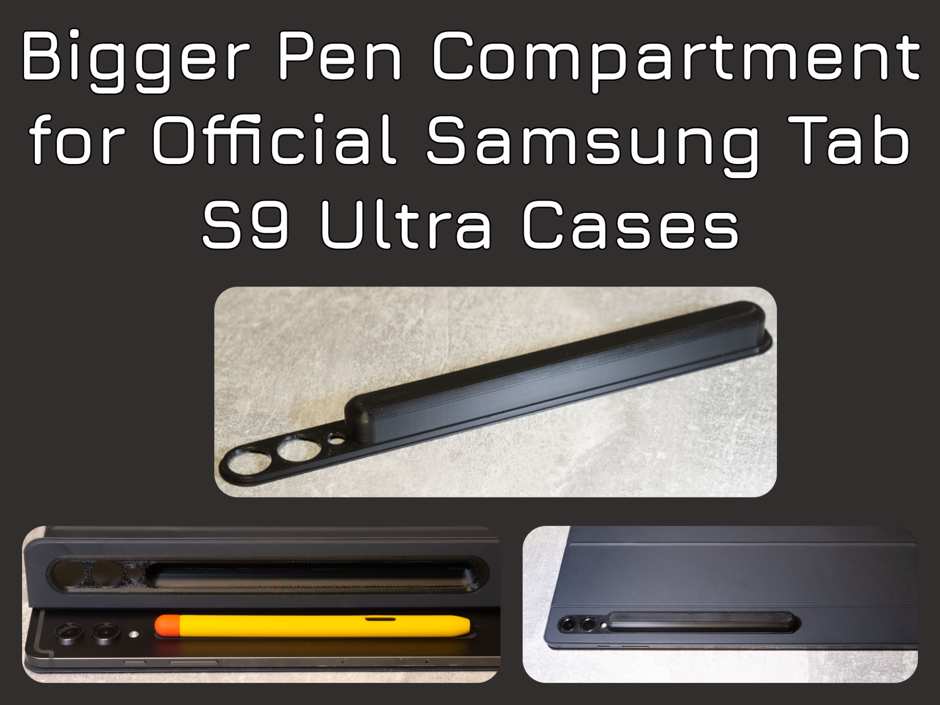 Big S-Pen Compartment Samsung Tab S9 Ultra Case