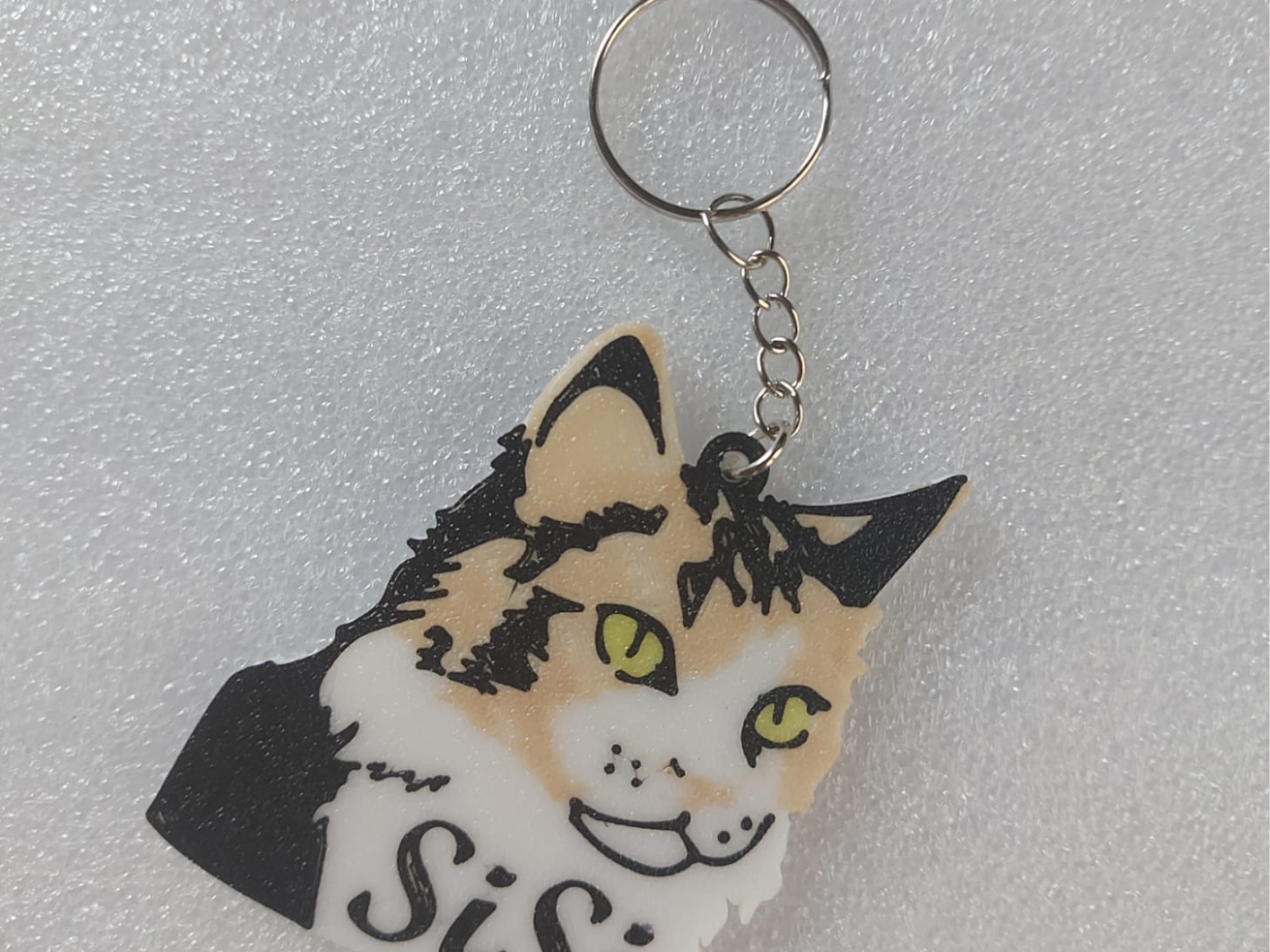 calico cat keychain